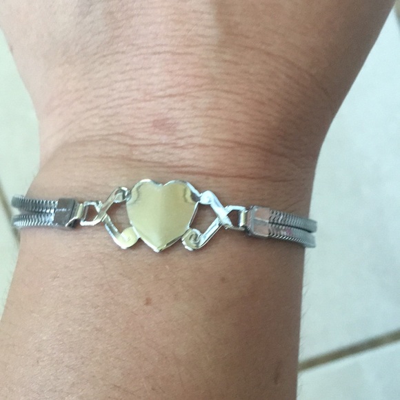 STERLING SILVER HEART BRACELET - Picture 2 of 8
